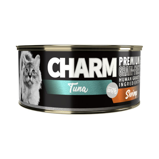CHARM 濃湯吞拿魚伴鮮蝦貓罐頭 80g