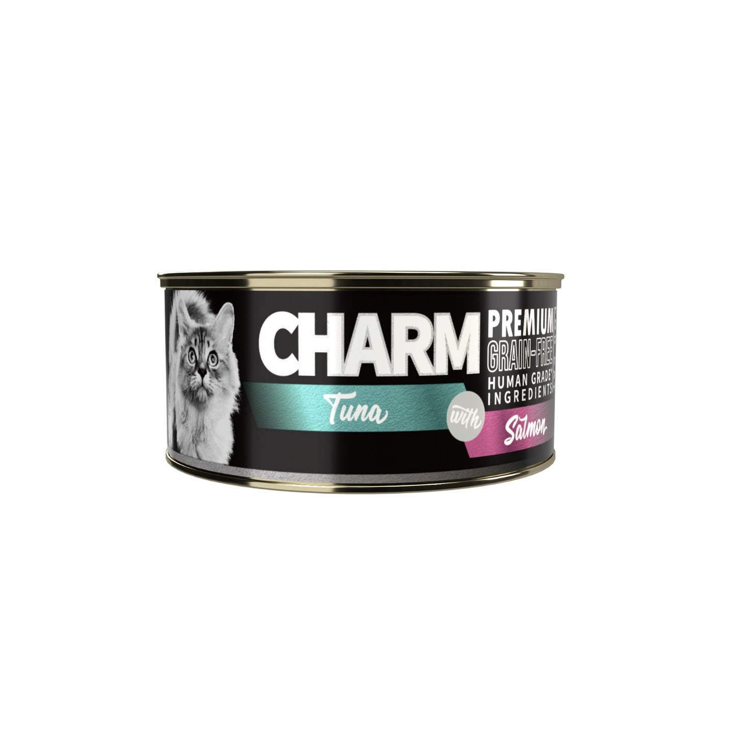 CHARM 濃湯吞拿魚伴鮭魚貓罐頭 80g