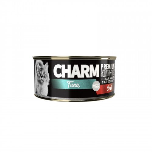 CHARM 濃湯吞拿魚伴蟹肉貓罐頭 80g