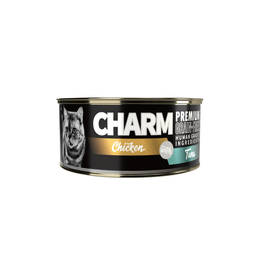 CHARM 濃湯雞肉佐濃湯吞拿魚貓罐頭 80g