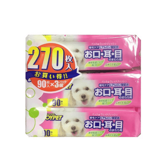 Joypet 寵物用面部濕紙巾(90片 x 3包)