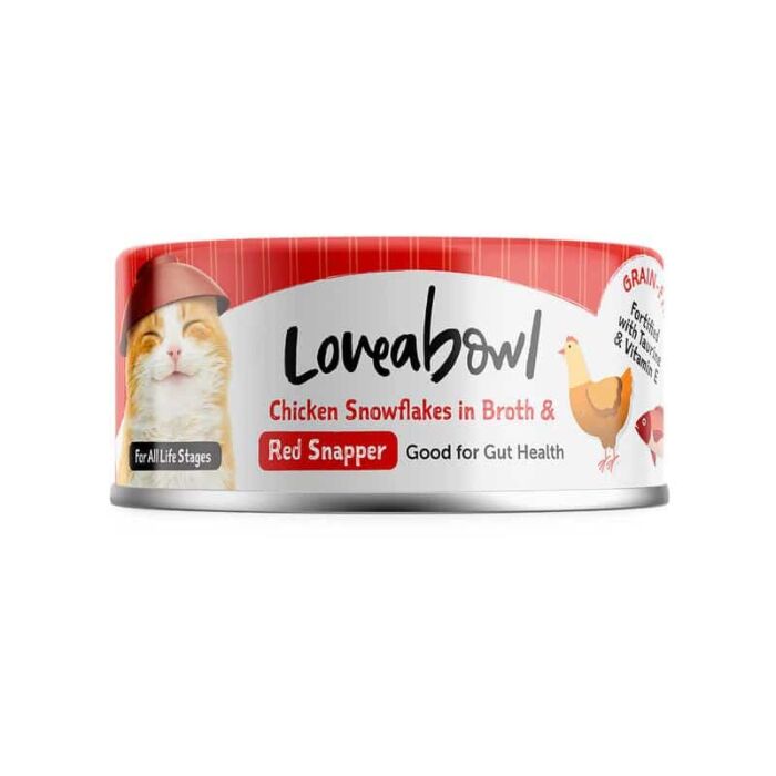 Loveabowl囍碗 無穀物貓罐頭 - 健腸嫩雞紅鯛魚肉湯 70g
