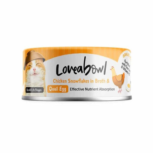 Loveabowl囍碗 無穀物貓罐頭 - 有營嫩雞鵪鶉蛋肉湯 70g