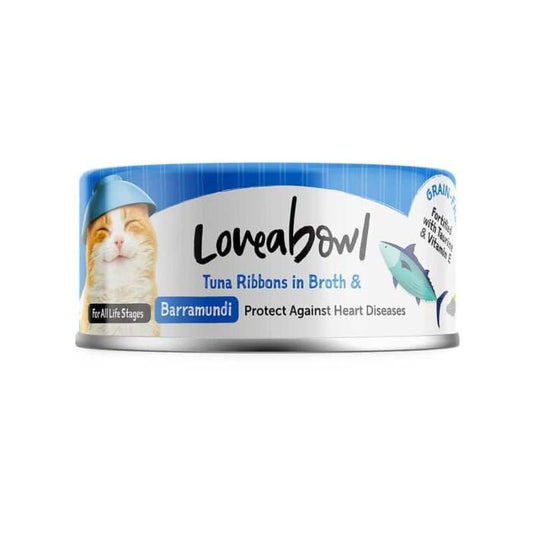 Loveabowl囍碗 無穀物貓罐頭 - 護心吞拿魚鱸魚肉湯 70g